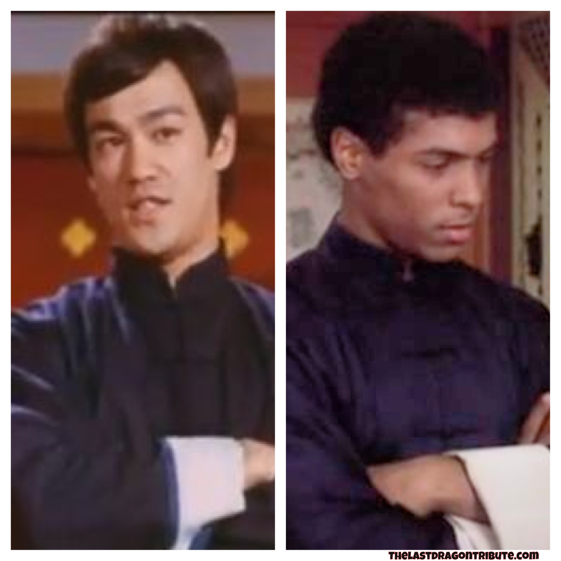 Bruce Lee and Leroy Green in Similar Dark Blue Kung Fu Outfits | The Last  Dragon Tribute